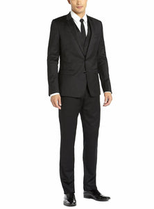 Italian Mens Vested Wool Suit 2 Button Jacket 3 Piece Tux