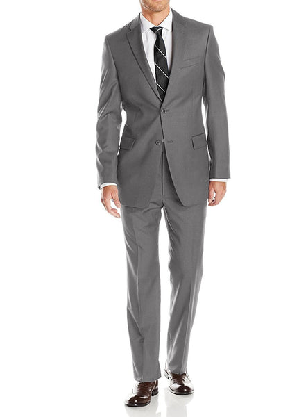 Mens Two Button Pinstripe Modern Fit Suit 2 Piece Jacket