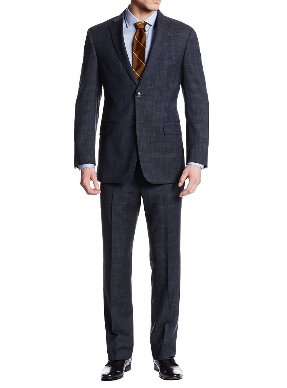 Mens Two Button 2 Piece Plaid Suit Jacket With Pant