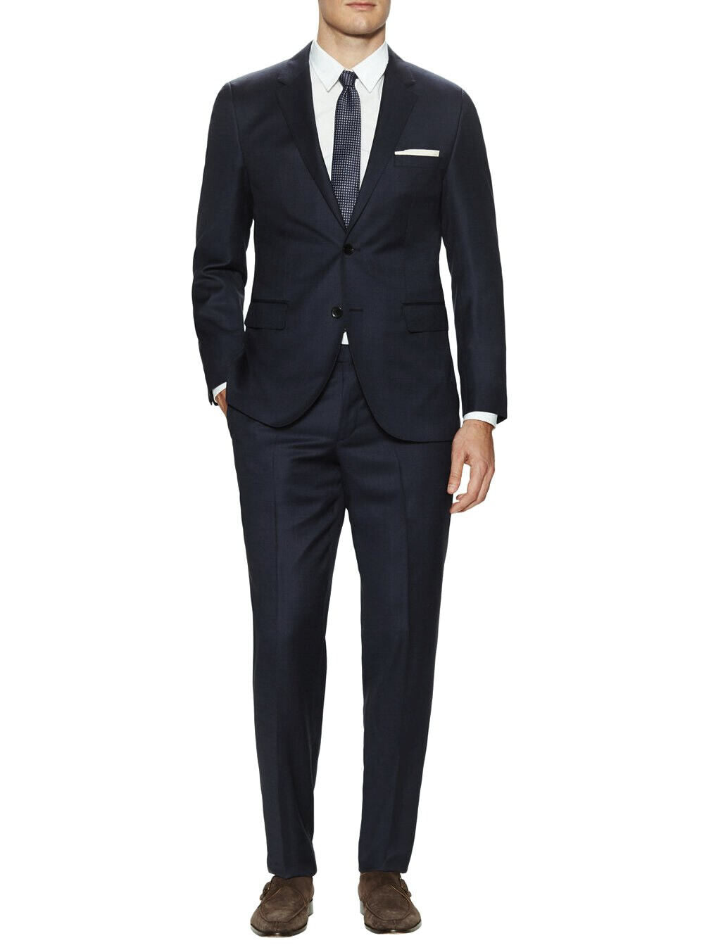 Mens Two Button Modern Fit Suit 2 Piece Jacket Pants