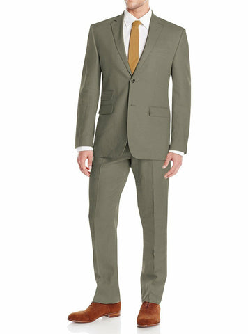 Mens Modern Fit Linen Suit 2 Button Summer Blazer With