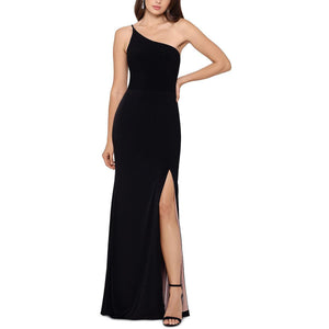 Xscape Womens Side Slit Maxi Formal Evening Dress